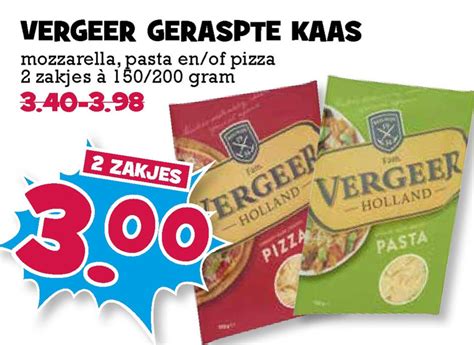 Vergeer Geraspte Kaas Folder Aanbieding Bij Boons Markt Details