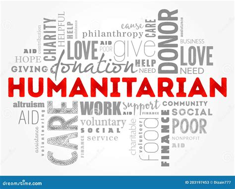 Humanitarian Word Cloud Collage Stock Illustration Illustration Of