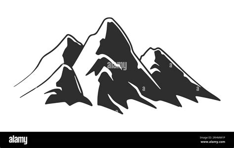 Mountain peak icon silhouette. Vector of simple vintage design logo Stock Vector Image & Art - Alamy