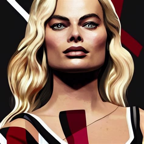 KREA AI Margot Robbie In GTA V Cover Art By Steven Bliss