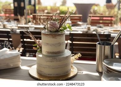 Vintage Wedding Cake Semi Naked Style Stock Photo Shutterstock