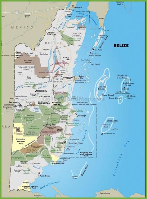 Tourist Map Of Belize Scubadivingvacation Map Of Belize Weather In