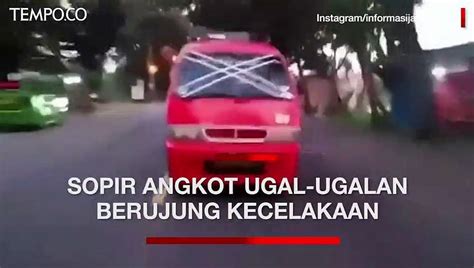 Viral Sopir Angkot Ugal Ugalan Di Cianjur Berujung Kecelakaan Video