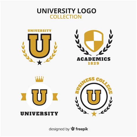 Colecci N Colorida De Logos De Universidad Con Dise O Plano Vector Gratis