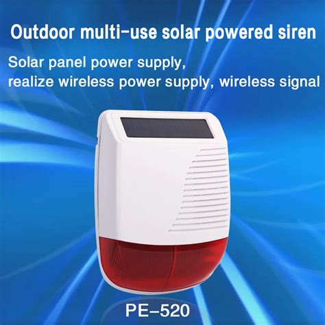 Pgst Novo Mhz Sem Fio Luz Flash Strobe Sirene Solar Ao Ar Livre