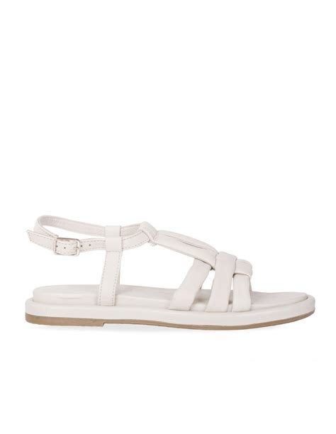 Sandalias Planas Mujer Tiras Beige PERA LIMONERA