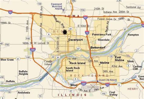 Printable Map Of Davenport Iowa