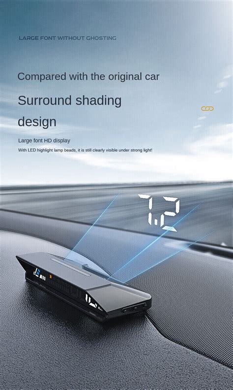 OBD Car HUD Digital Head Up Display Dual Screen HD Speedometer