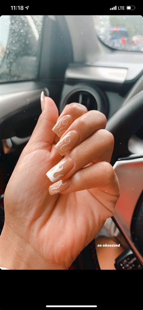 Flame Nude Nails Nude Nails Nails Fashion Inspo Outfits