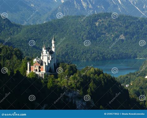 Neuschwanstein Castle and Alpsee Lake, Bavaria, Germany Stock Photo ...