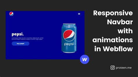 Responsive Navbar With Animations In Webflow Pepsi Website 01 YouTube