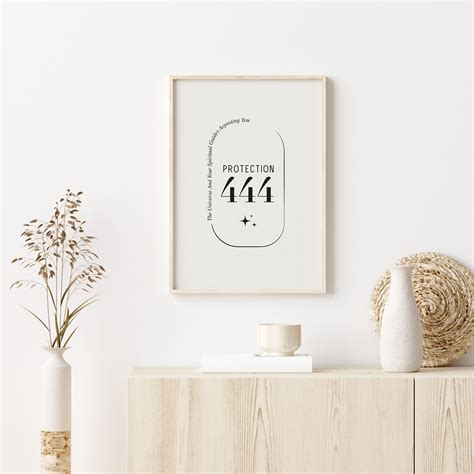 444 Angel Number, Protection Number Print, Instant Printable Wall Art