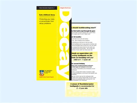 Patient Pamphlets Dental Practice Education Research Unit University Of Adelaide