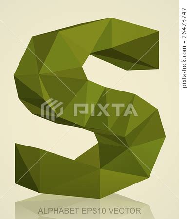 Abstract Khaki 3D Polygonal S With Reflection EPS Stock Illustration