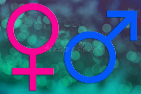 Gender Symbol Pink And Blue Icon Male And Female Symbols Isolated On White Basis For Designer