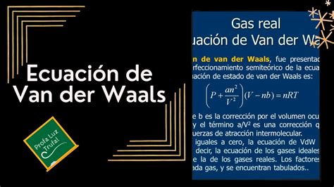 Ejercicio Ecuaci N De Van Der Waals Youtube