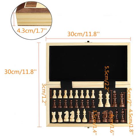 X Cm Magnetic Wooden Folding Chess Set With Fel Grandado