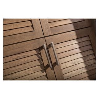 Handsome Hickory Homestead Bath Louvered Cabinet Doors Fusion