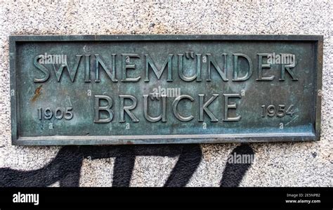 Old Bronze Name Plate On Swinemünder Bridge Berlin Stock Photo Alamy