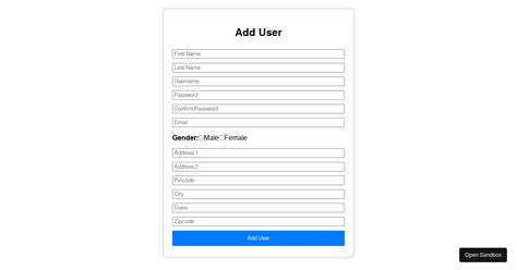 User Crud Codesandbox