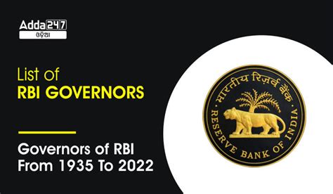 List Of Rbi Governors Governors Of Rbi From 1935 To 2022