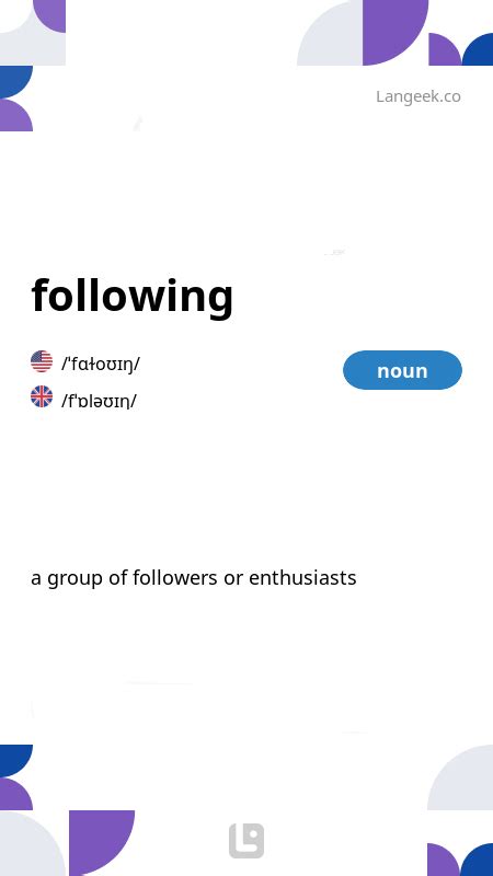 Definition & Meaning of "Following" | Picture Dictionary