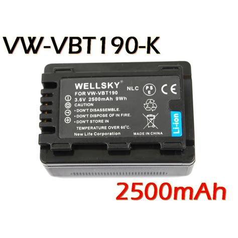 VW-VBT190 VW-VBT190-K 互換バッテリー [ 純正 充電器 バッテリーチャージャー で充電可能 残量表示可能 純正品と同じ ...
