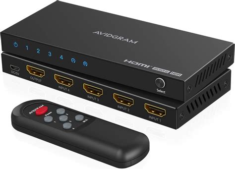 Buy HDMI 2 1 Switch 8K 60Hz AVIDGRAM HDMI Switcher 4 In 1 Out With IR