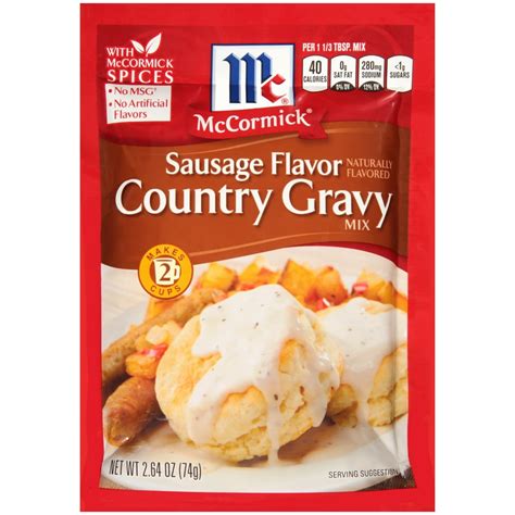 Mccormick Sausage Flavor Country Gravy Mix 264 Oz