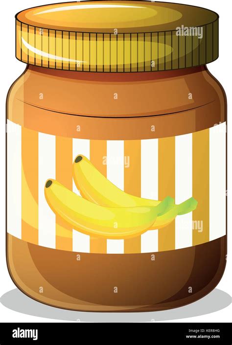 Illustration Of A Banana Jam On A White Background Stock Vector Image