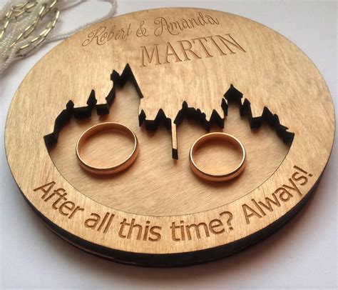 Plate Wooden Wedding Ring Holder Wood For Ceremony Wedding Etsy