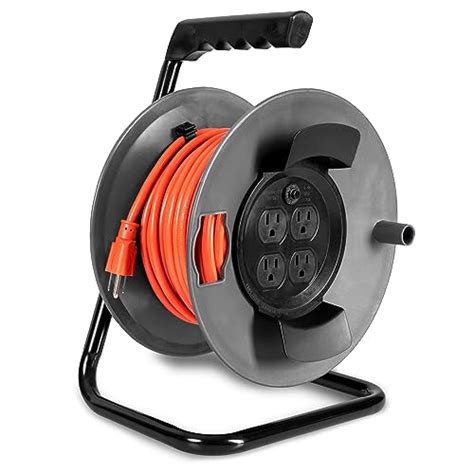 Iron Forge Ft Extension Cord Reel With Electrical Power Outlets