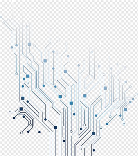 Printed Circuit Board Electrical Network Icon Line Board Blue Line