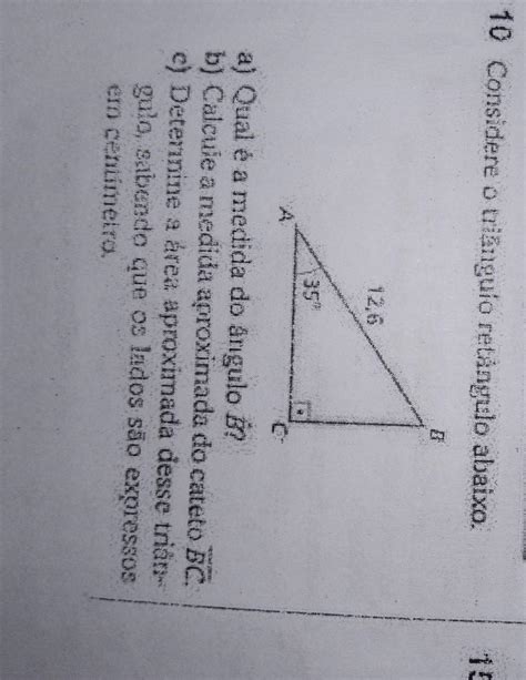 10 Considere O Triangulo Retângulo Abaixo Br