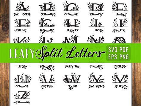 Letra Dividida Svg Dividir Monograma Svg Alfabeto Dividido Etsy