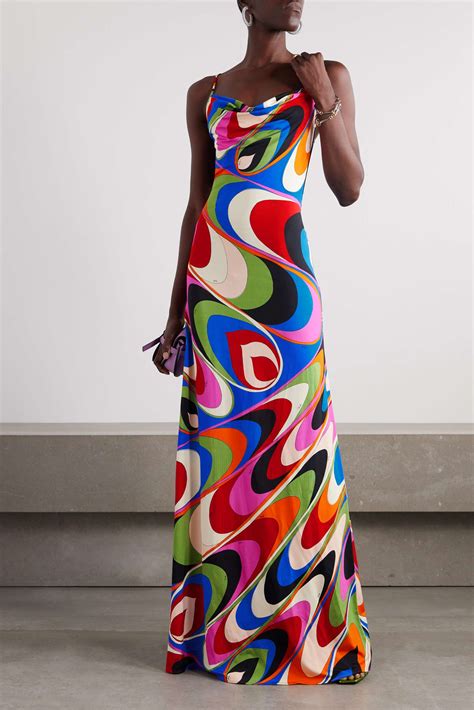 Pucci Printed Stretch Jersey Maxi Dress Net A Porter