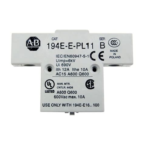 Allen Bradley E Auxiliary Contact N O N C Lb For Ee Front