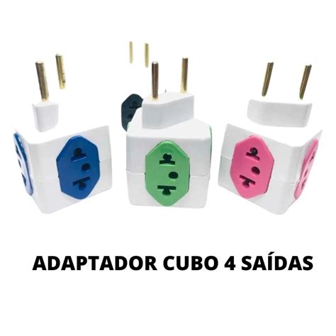 Adaptador Benjamin Cubo Tomadas Entradas Kit Pcs Shopee Brasil