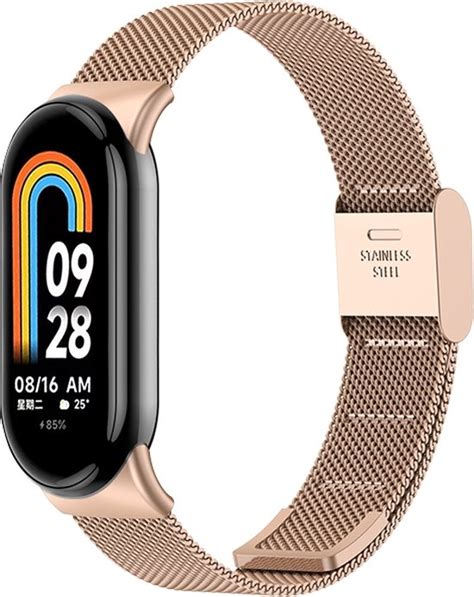 By Qubix Milanese Bandje Champagne Goud Xiaomi Smart Band 8 Bol