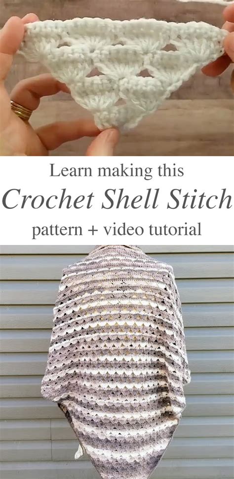 Crochet Shell Stitch For Triangle Shawl Crochetbeja