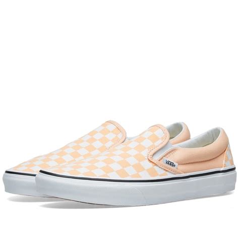 Vans Classic Slip On Checkerboard In Orange Modesens