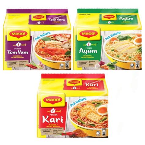 Maggi Instant Noodles 5 Packs Curry Chicken Tom Yam Kari Ayam