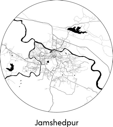 Mapa De La Ciudad Asia India Jamshedpur Ilustración Vectorial Vector Premium