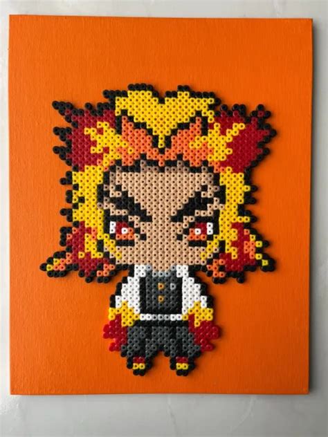 Pixel Art Perles A Repasser Tableau De Rengoku Dans Demon Slayer Eur