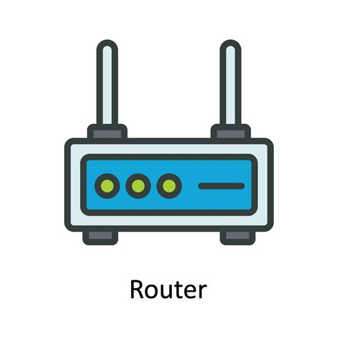 Router Vector Fill Outline Icon Design Illustration Network And