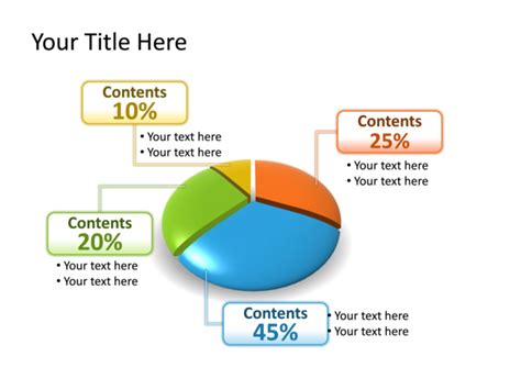 Powerpoint Slide Pie Chart D Multicolor Data Driven Tg