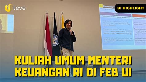 Ui Highlight Kuliah Umum Dari Menteri Keuangan Untuk Mahasiswa