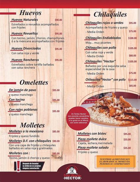 Carta Del Restaurante Tortas Ahogadas H Ctor Guadalajara Av