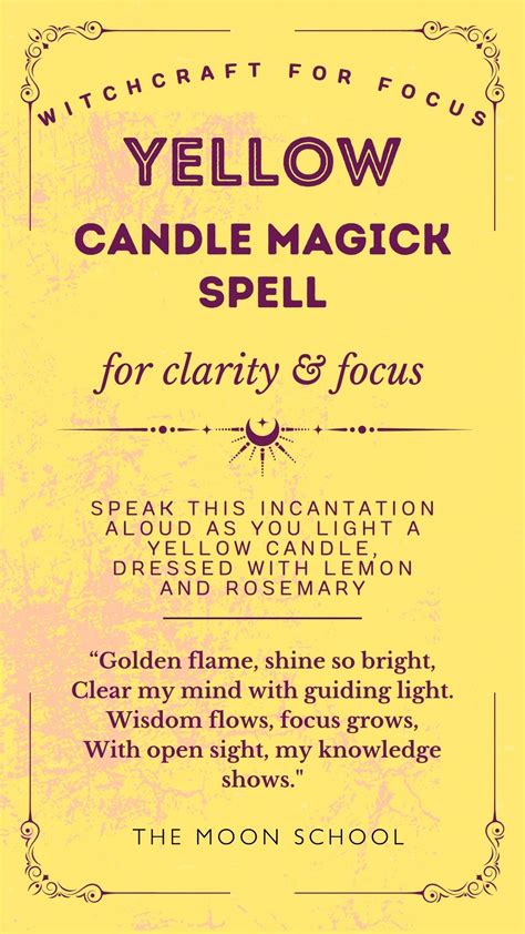 Try This Yellow Candle Spell For Clarity And Focus The Moon School