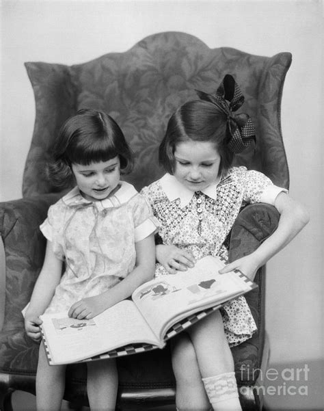 Two Girls Reading A Book C 1920 30s Photograph By H Armstrong Roberts Classicstock Fine Art